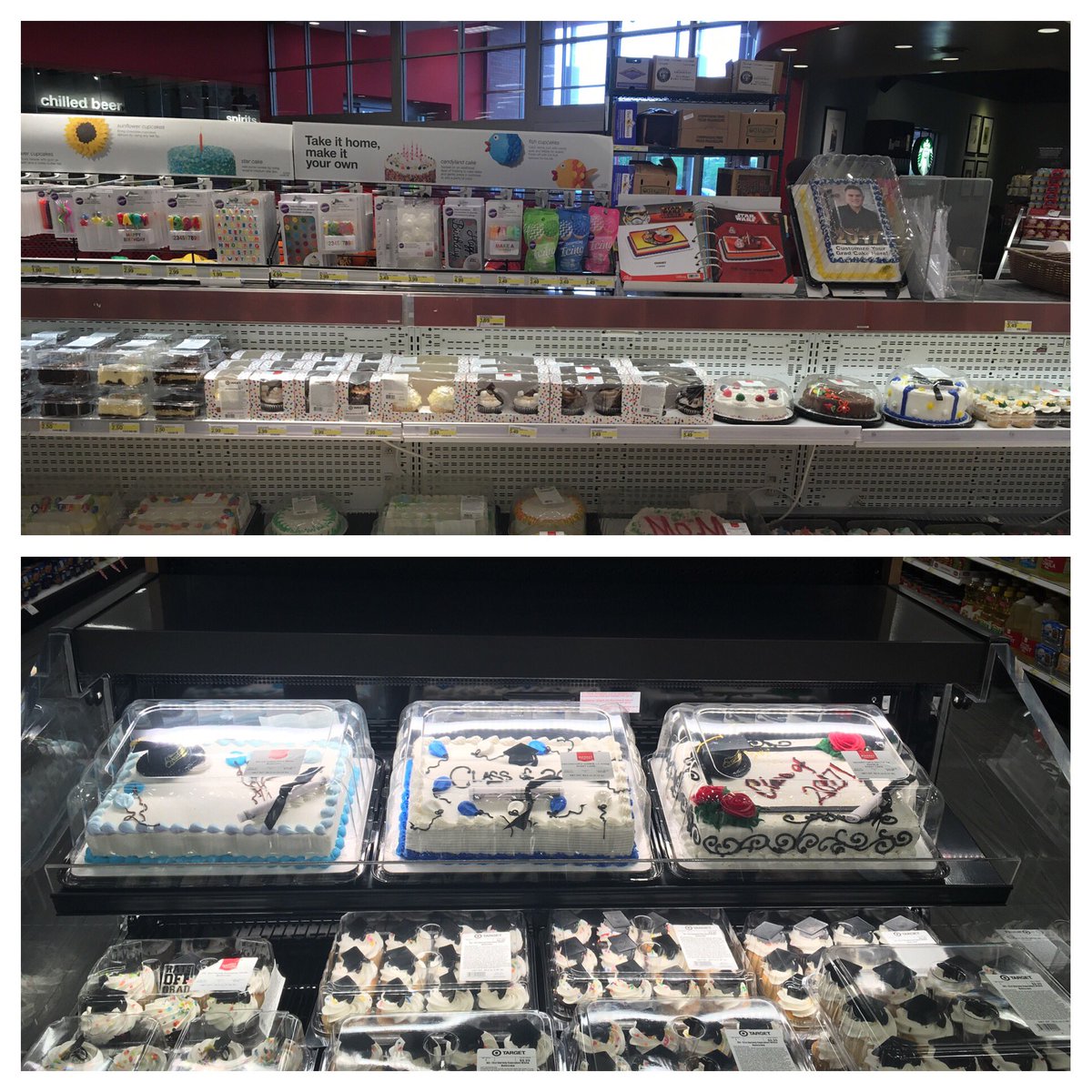 Remodeling won't slow Midway SuperTarget bakery down! We have beautiful cakes for all of your graduation needs and requests! 🎓🍰