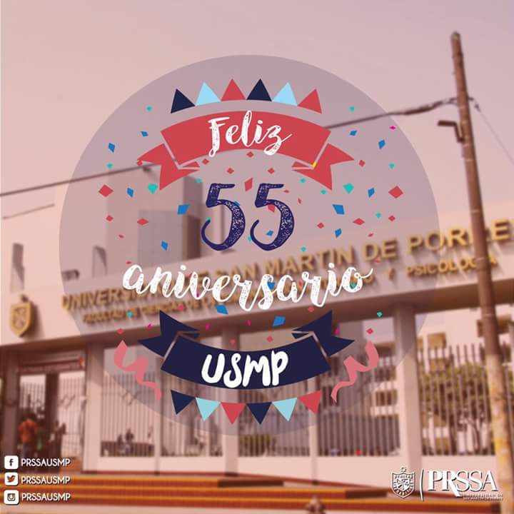 PRSSAUSMP's tweet photo. ¡Feliz día a nuestra casa de estudios la Universidad de San Martin de Porres! ❤🎊 #USMP #FCCTPUSMP #AniversarioUSMP #PRSSAUSMP https://t.co/QJbd5N1Agm