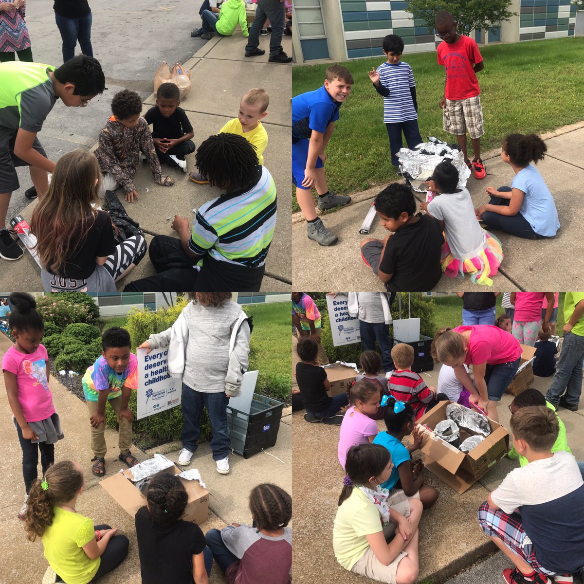 JBESKCrew's tweet photo. Teaching 1st graders to roast s'mores in solar cookers!  #PBL @MauryCoSchools @DiscoveryEd @STEMigo @JBESBears @_BeverlyJMiller @cjmarczak https://t.co/NxRIe2ENGC