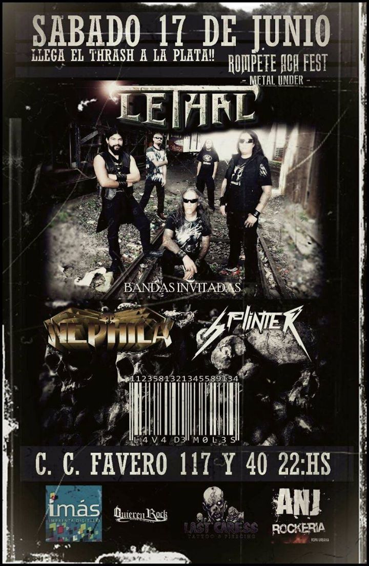 Lethalthrash's tweet photo. EL 17 DE JUNIO DETONAMOS LA PLATA!!! https://t.co/3SuzabsTtL