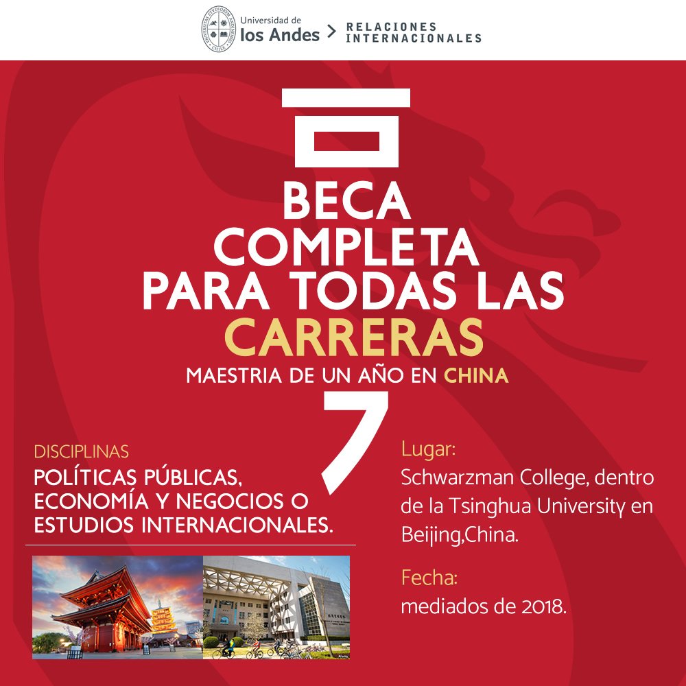 alumniUANDES's tweet photo. Postula a una Beca completa para una maestría de un año en CHINA. Para más información pincha el siguiente link: https://t.co/TsSnmcV7nv https://t.co/KJ3yILdTYu