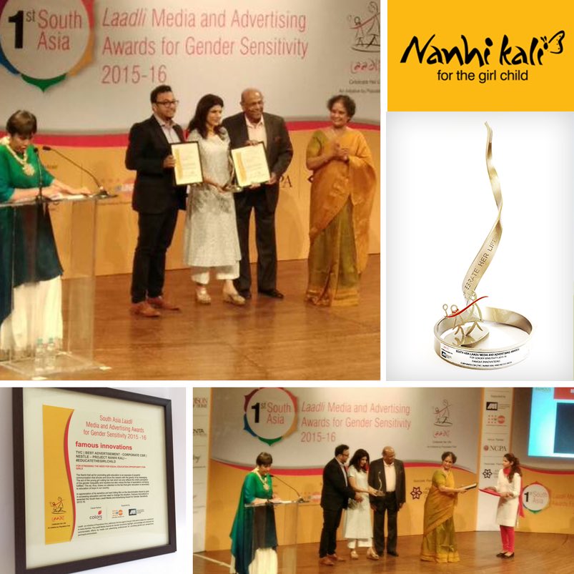 NanhiKali's tweet photo. We Won! Congratulations to @famous_india , @NestleIndia &amp; @NanhiKali team on winning the First South Asia #LMAAGS 2015-16. https://t.co/BzOtieJpiR