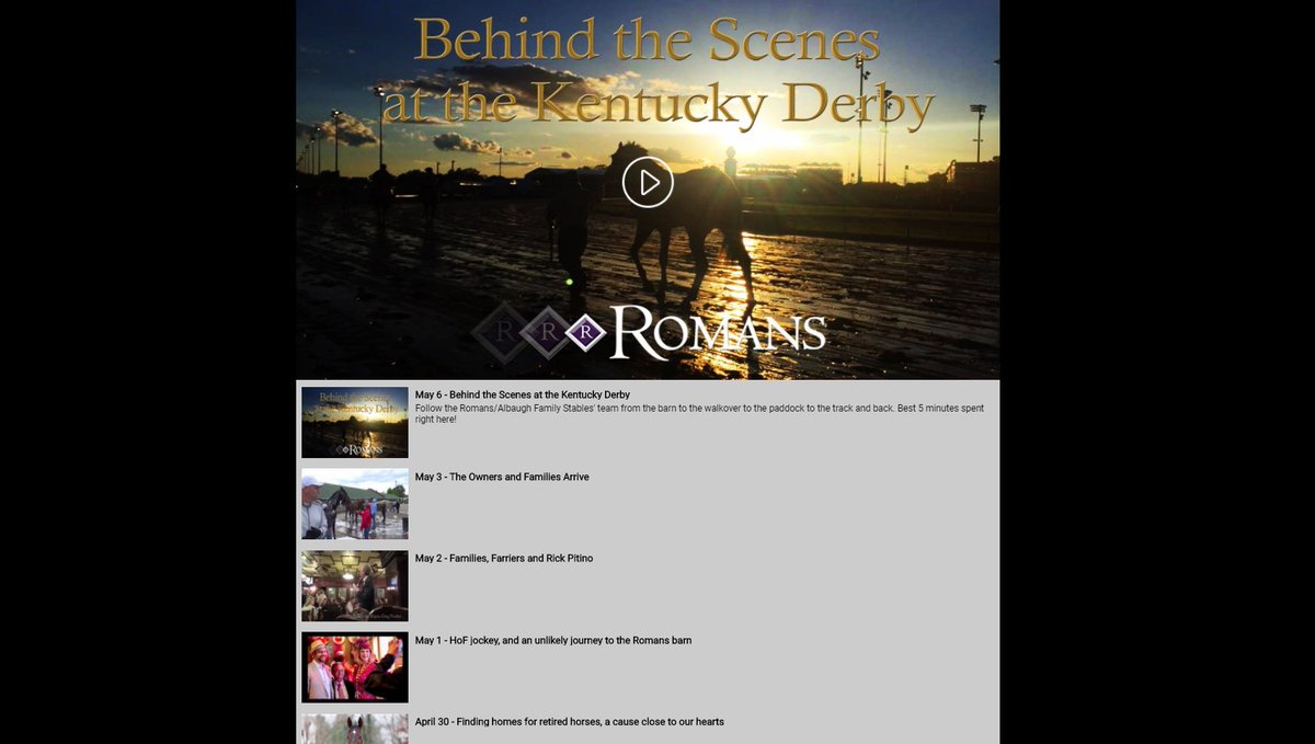 Romansracing's tweet photo. Unprecedented.  See all behind scenes vids leading to #Kentuckyderby &amp; on the day itself @cyfanatic @InnovationDavis https://t.co/9M9KsXI568 https://t.co/EJWLvm0MCe