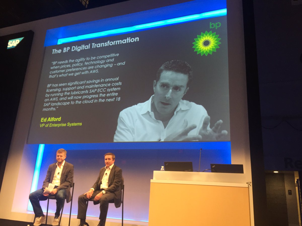 CastilloFer's tweet image. BP moving #SAP to #AWS. Presenting @SAPPHIRENOW
