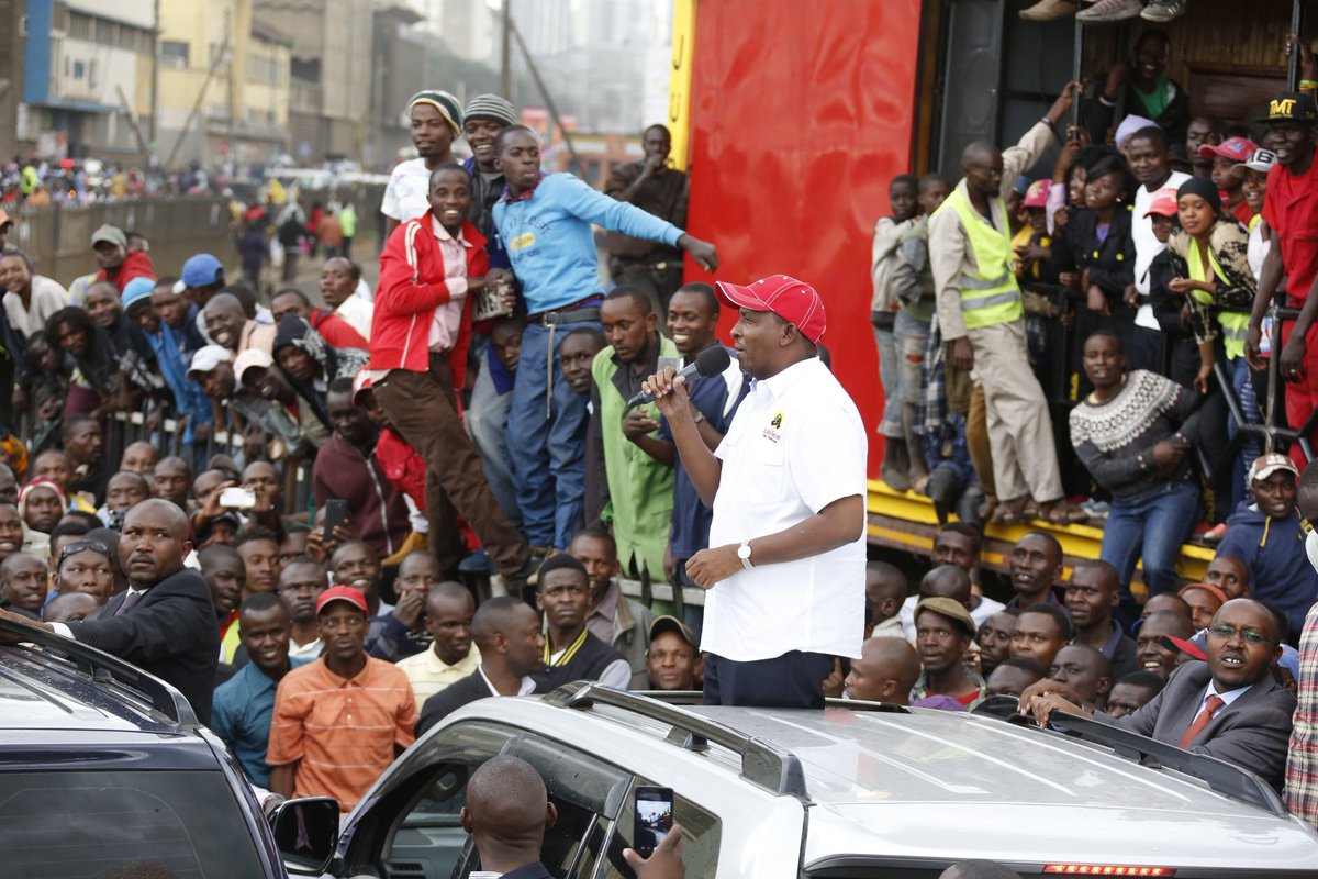 HonAdenDuale's tweet photo. Addressing residents at Muthurwa Market and Eastleigh, Nairobi County with Deputy President @WilliamsRuto and the Nairobi #JubileeTeam. https://t.co/kfQOVnGiJT