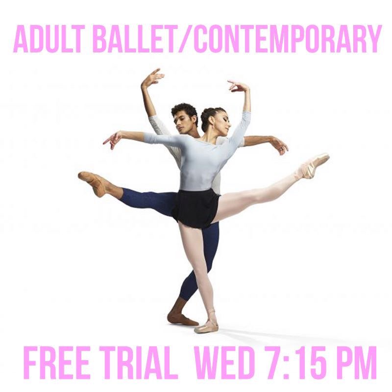 Join us for a FREE Adult Dance Trial Class today at 7:15 PM! #Ballet #Contemporary #LakeNona