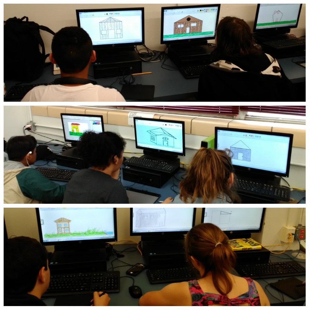 _kimthomas_'s tweet photo. PAAVTC students use drawing tablets to create implied texture designs. #RightNowLISD @LOCKHARTHS @LHS_MLC https://t.co/GTQ7kHJwKB