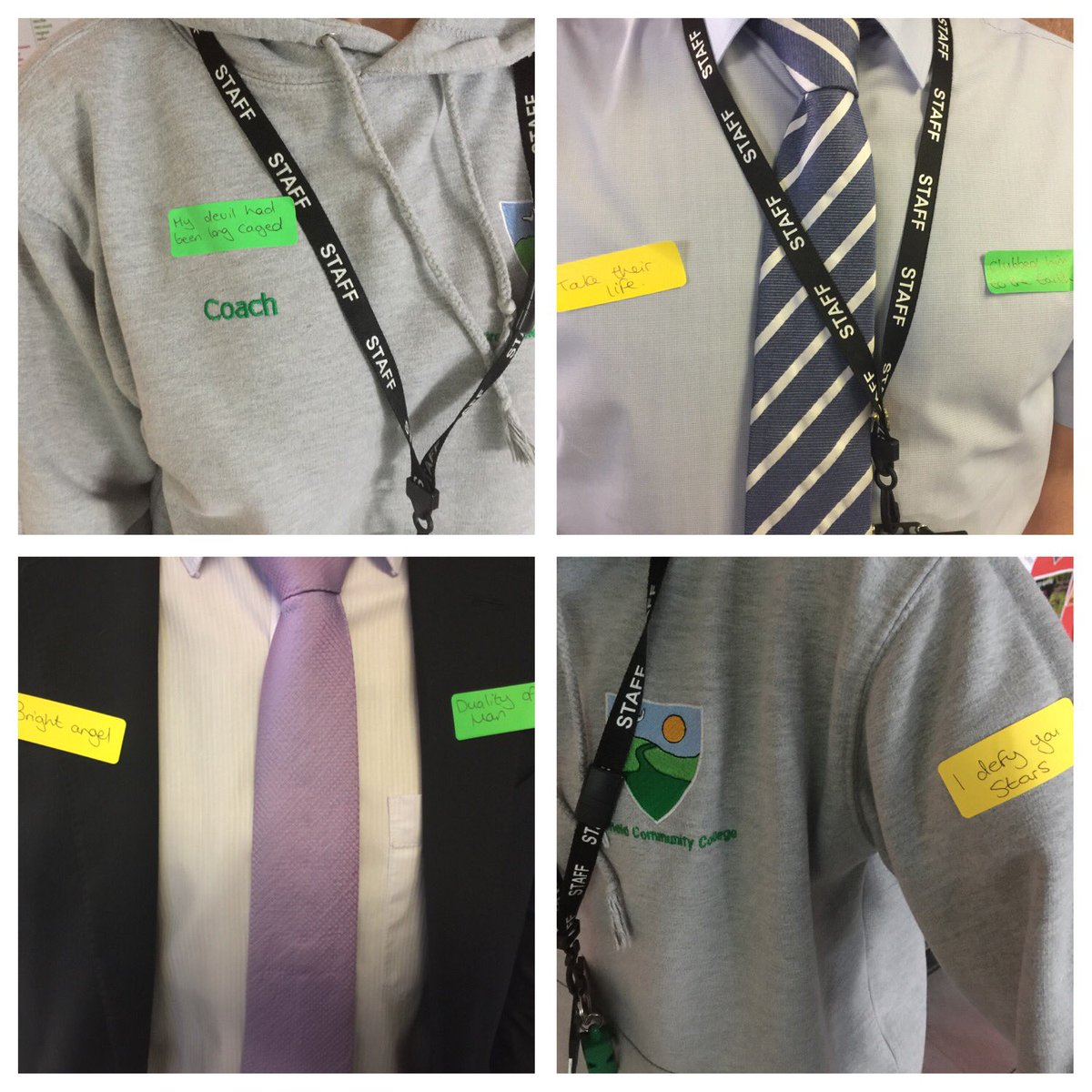 staceyreay's tweet image. Our staff sporting key quotations 👏🏻