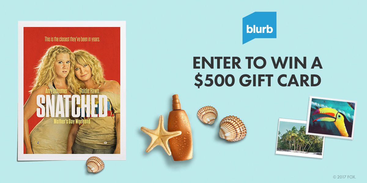 RegalMovies's tweet photo. RT with #RegalSnatchedSweeps for your chance to win a $500 @BlurbBooks gift card! @Snatched_Movie is now playing: https://t.co/te2PsLvj9f https://t.co/w9qpZgCQbU