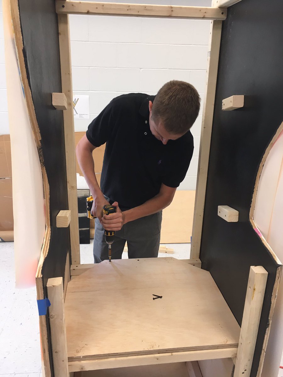 obhstdc's tweet photo. Mr. Cline working on the final touches to the arcade frame. #ballin #cg3 #arcade #cline https://t.co/07ygXLdC70