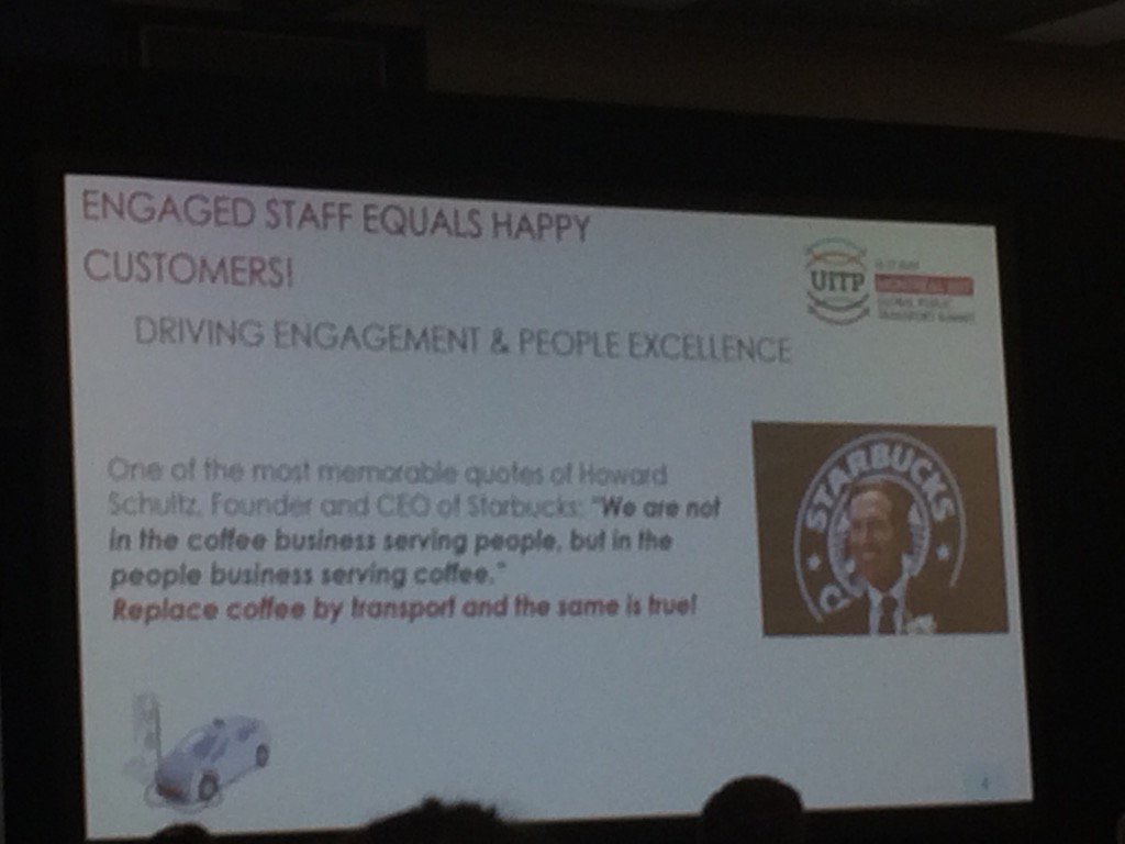 BjornerBrauer's tweet photo. Engaged staff equals happy customers #UITP2017 #västtrafik https://t.co/UiltdkRsHM