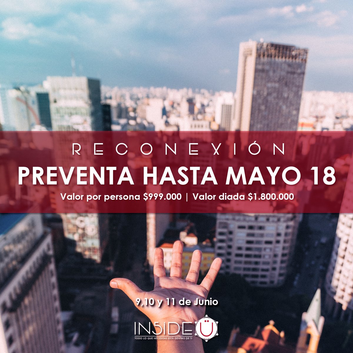 In5ideU's tweet image. ¡Hasta el Jueves 18 de Mayo 999.000 personal y 1.800.000 diadas separando tu cupo con $100.000
Primera generación que vivirá el 4to FDS!