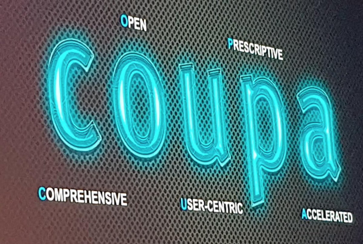 What Coupa stands for: Comprehensive, open, user-centric, prescriptive, accelerated. #CoupaInspire