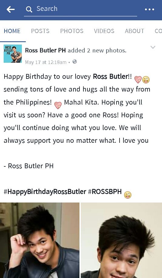 RossButlerPHL's tweet photo. HAPPY BIRTHDAY AGAIN BAE @RossButler SENDING MANY HUGS AND KISSES ALL THE WAY FROM THE PHILIPPINES!! π #HappyBirthdayRossButler #ROSSBPH https://t.co/S9V6J2IWTU