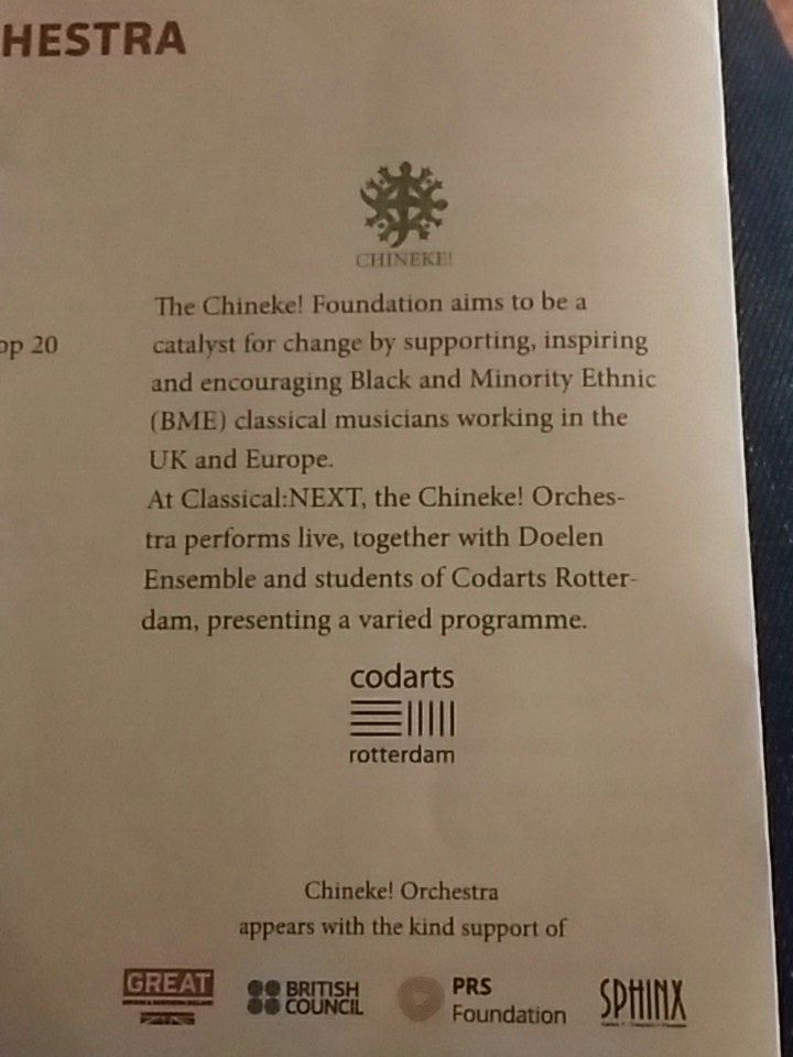 scottishmusic's tweet photo. Congratulations to @Chineke4Change on a fantastic performance! @ClassicalNEXT @deDoelen #cnext2017 https://t.co/9fnmBwl4Li