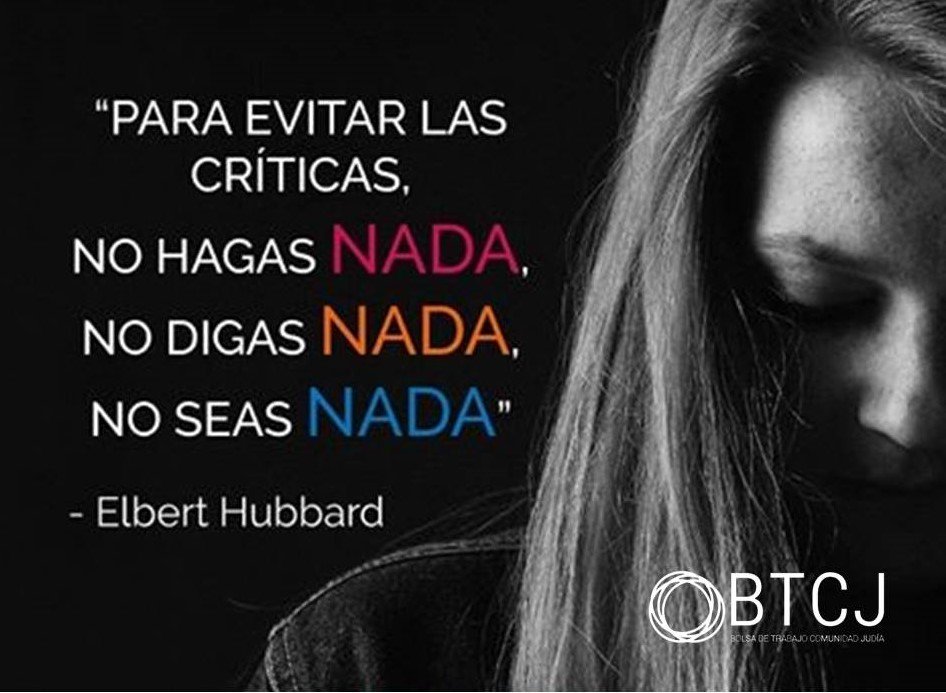bdetcj's tweet photo. ¿Cuanto peso están teniendo las críticas ajenas en tu vida?
.
.
.
#frasebtcj #empleo #comunidadjudia #jewish #work #serviciolaboral #trabajo https://t.co/7SnvhXOzB5
