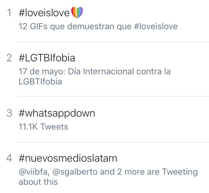 LosNuevosMedios's tweet photo. #loveislove en el día de la #LGTBfobia y siempre. No os lo podemos decir por #whatsappdown, pero por aquí sí: ¡Gracias! #nuevosmediosLATAM https://t.co/Wc47Zdas0E