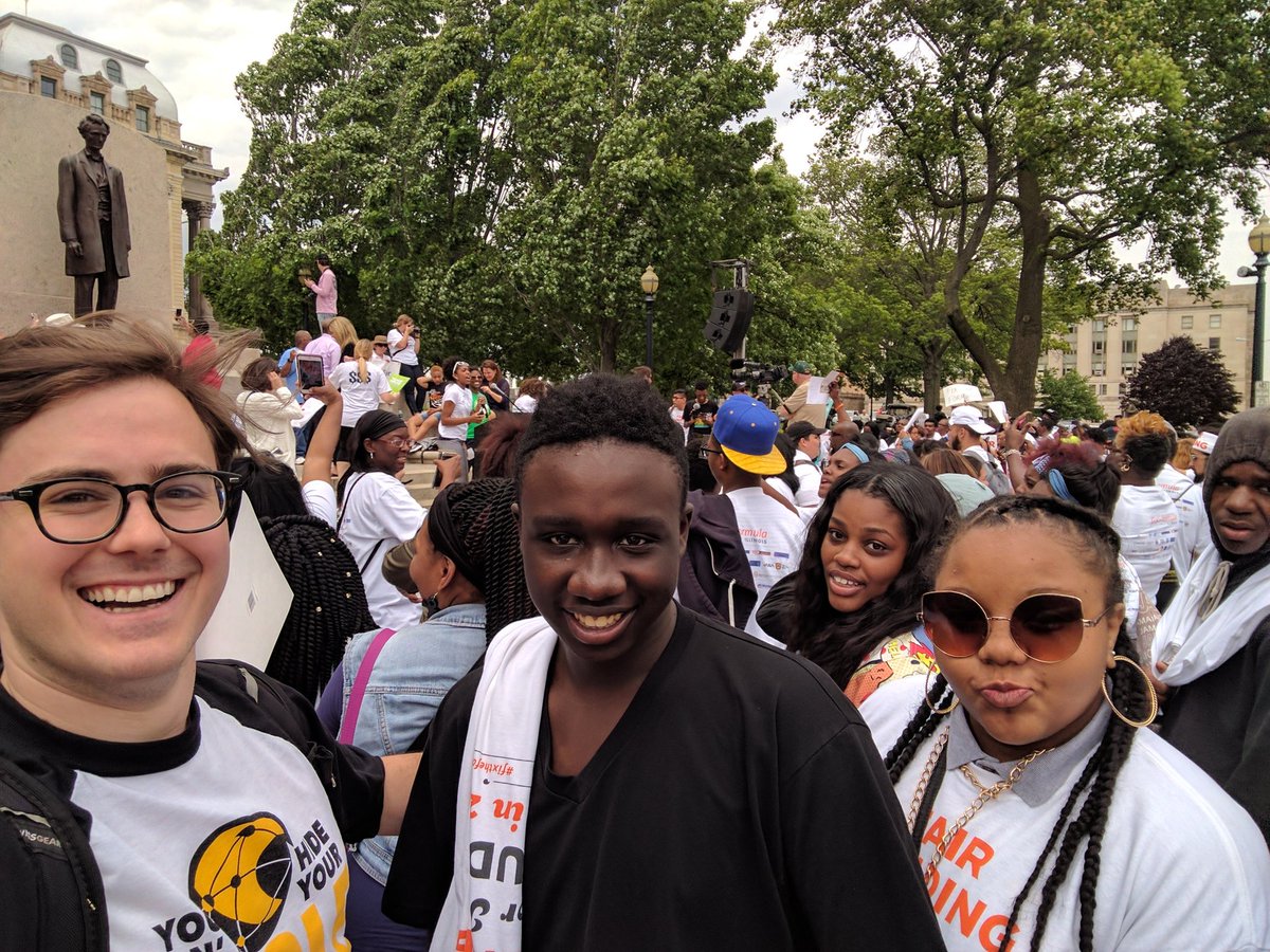 Teeghman's tweet photo. My @MClarkEagles students and I have traveled here to Springfield with a simple demand for the State of Illinois: #FundOurSchools. https://t.co/7RQ6l1EEqw