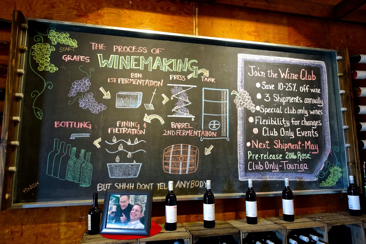 How'd that wine get to your glass? They explain it all with a diagram at friendly, laid back  <a href="/Twomountain/">Two Mountain Winery</a> Winery in <a href="/yakimavalley/">Yakima Valley</a>.