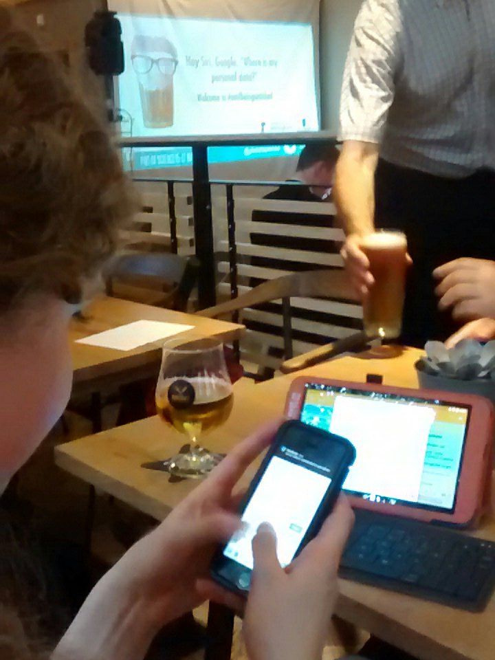 The_euphemism's tweet image. Sacrficing my portable keyboard for @seifely tonight to go with her Pilsner. #lookingprofessional