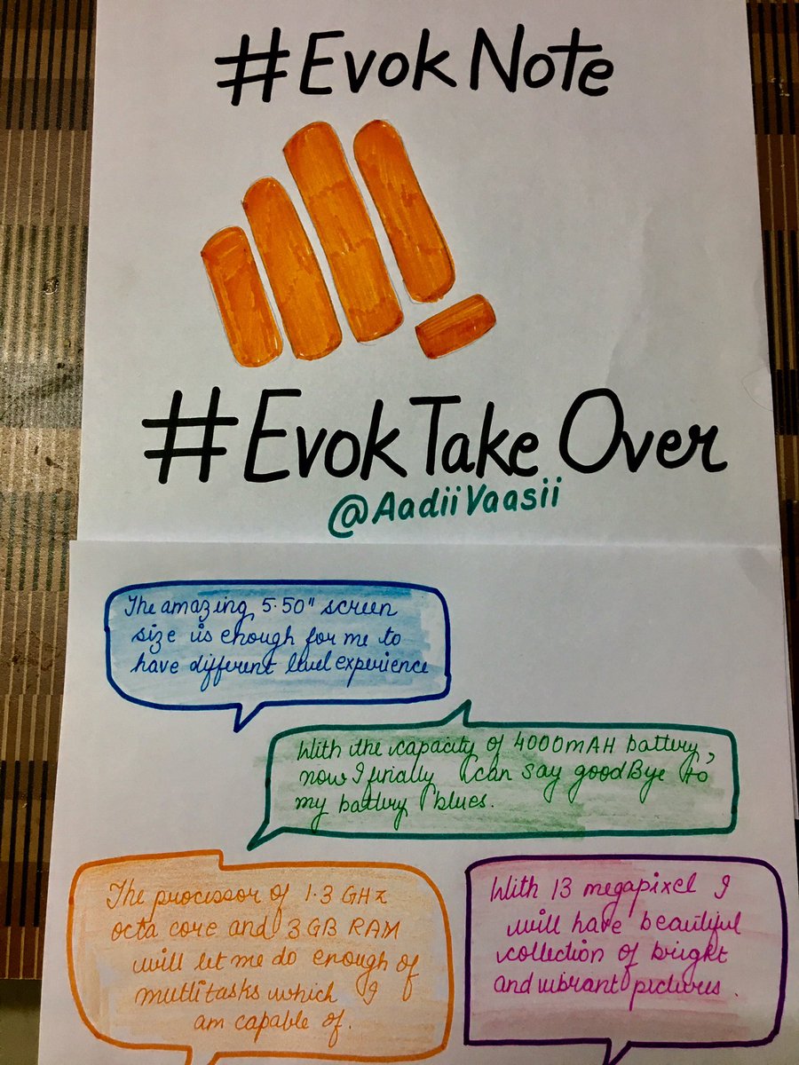 aadiivaasii's tweet photo. #EvokNote is awesome
And here is my personalised hand written reasons๐
#EvokTakeover https://t.co/cjUFGczLRE