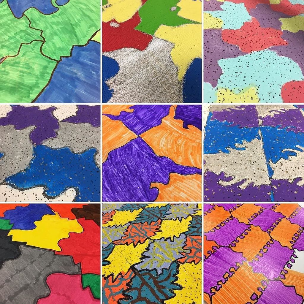 STEAM_MS's tweet photo. Tesselation projects in Algebra!  #steammath #steamlearns https://t.co/f8r51ZoIR7 https://t.co/zgyO5RH8yF