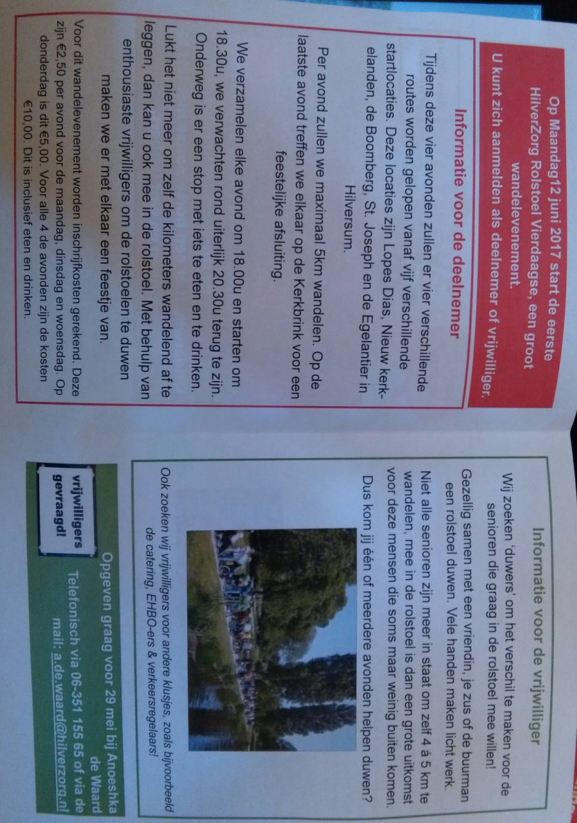 Er worden door <a href="/LD_HilverZorg/">LopesDias HilverZorg</a> nog vrijwilligers gezocht. #rolstoelvierdaagse