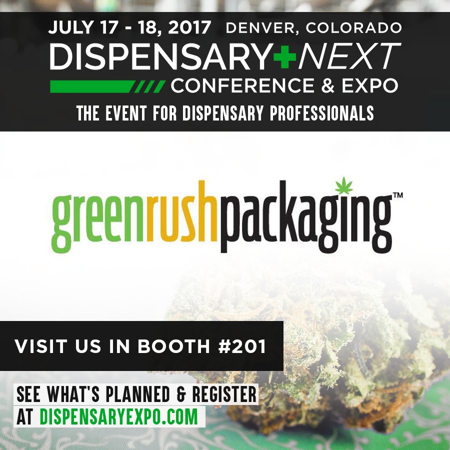 CannabisEvents's tweet photo. Find #GreenRushPackaging this July 17 & 18 in Denver at the 3rd Annual @DispensaryNext Conference. Register at https://t.co/6bCDUAFn3m https://t.co/10Ib4W47k1