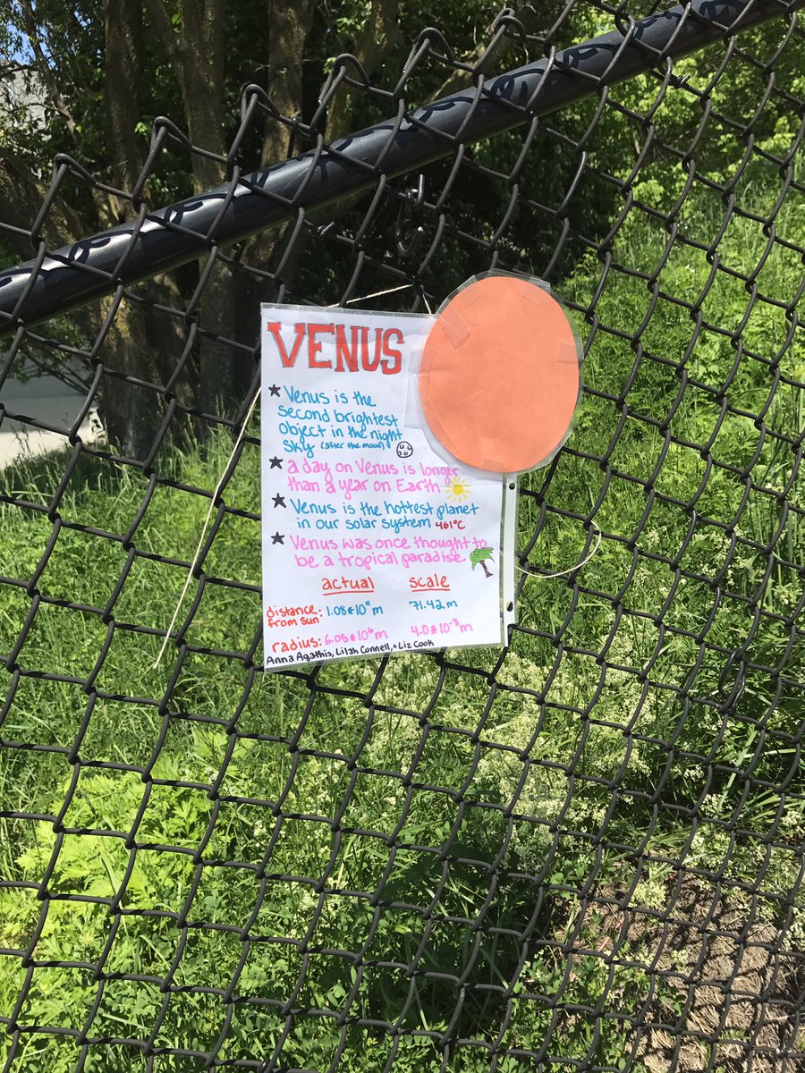 JimFlakker's tweet photo. #kpsscience creates a scale model of the solar system on campus! @kentplaceschool #innerplanets #seniorlot https://t.co/wjgS5D1aWR