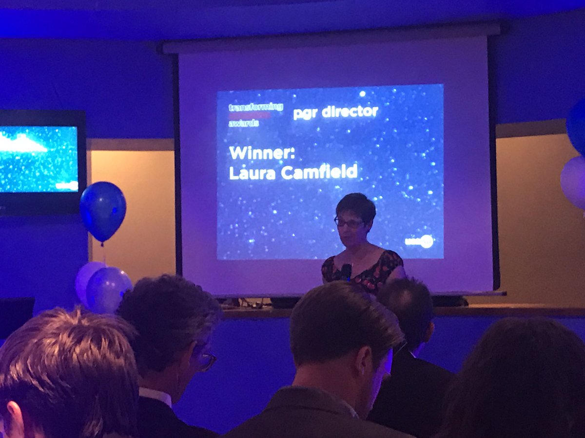 joshclare's tweet photo. PGR Director award goes to Laura from DEV! Hope the award takes pride of place on your desk #TEA17 https://t.co/TbaFCpjAdq
