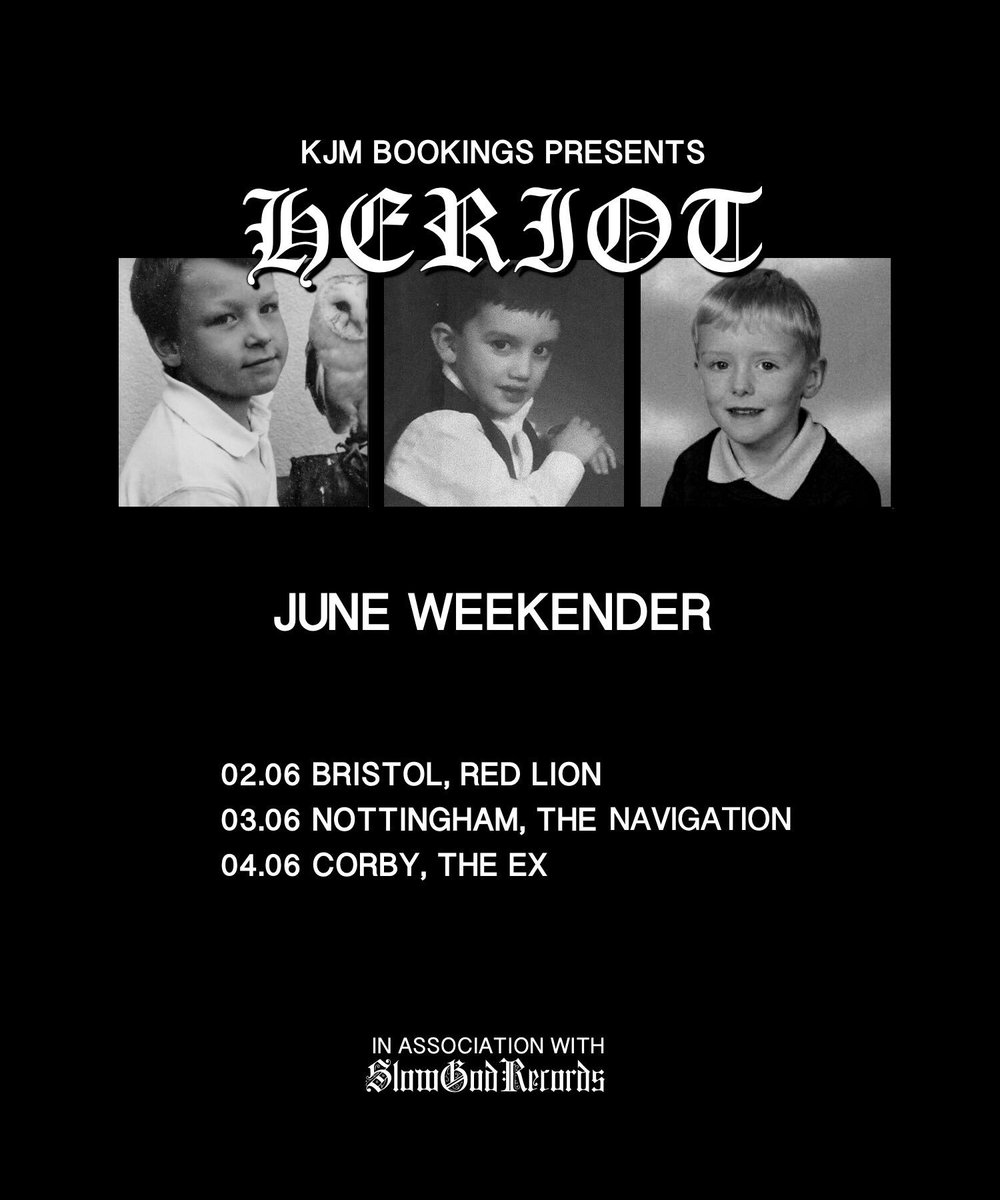 Looking forward to getting back out on the road next month! More shows to be announced! #heriot