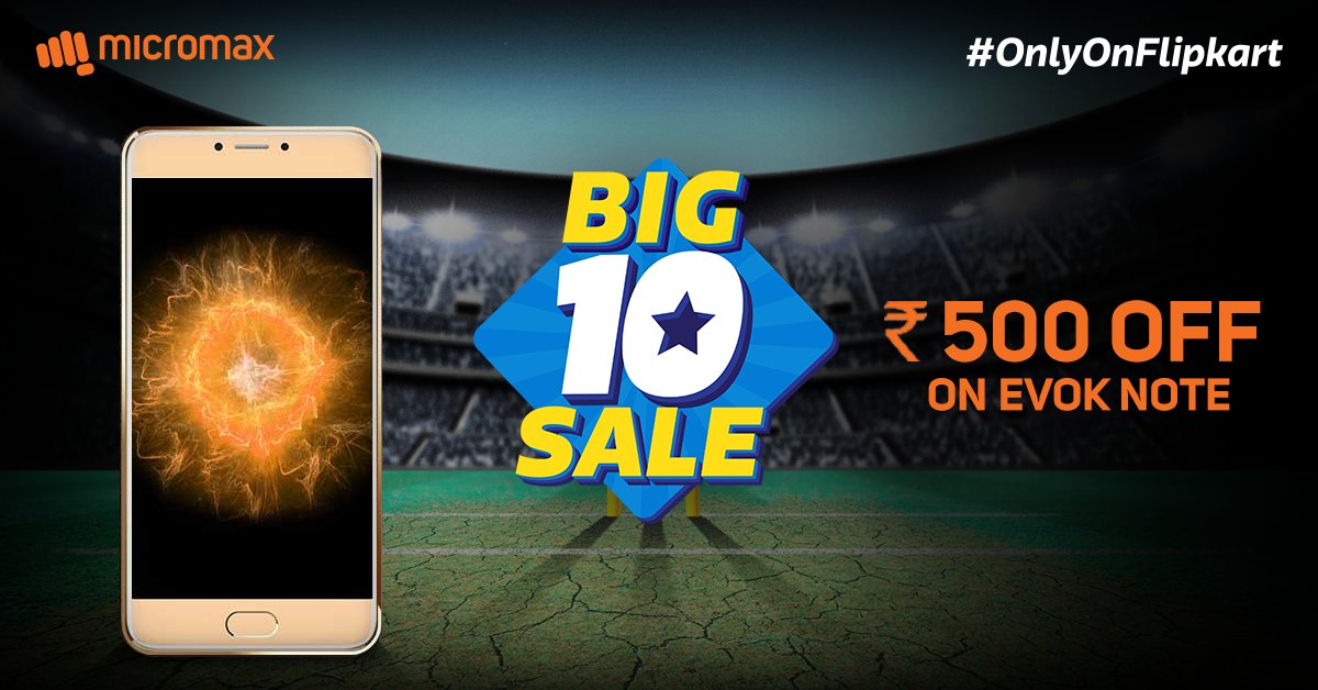 Micromax__India's tweet photo. Thanks for playing! Win or lose #EvokTakeover, you still get flat INR500 off on #EvokNote until 18 May, on @Flipkart!https://t.co/5m3TqlLWmz https://t.co/zWyqT1mhZ7