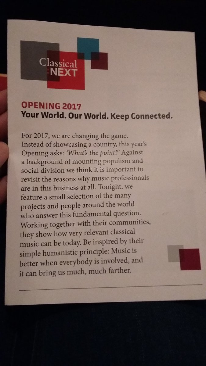 scottishmusic's tweet photo. The opening concert of @ClassicalNEXT is about to begin! #cnext2017 https://t.co/rfbL8w4rar