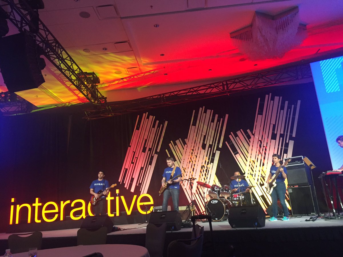 AggieCooke's tweet photo. Indeed employees band playing live at #Indeedinteractive https://t.co/SRTR2ZXF9G
