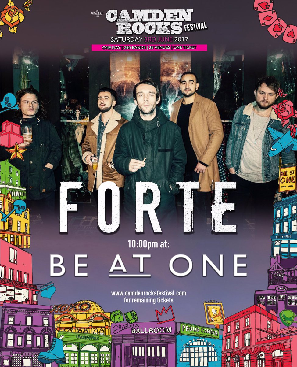 theforteband's tweet photo. We headline @BeAtOneBar for this years @CamdenRocksFest and we can't wait! π #keepitforte https://t.co/ETbkx9EKtY