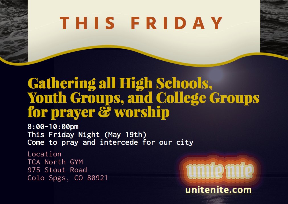 theUSco's tweet photo. Join us THIS FRIDAY at 8pm as we rally with churches and school to turn the tide on suicides in COS in the TCA gym https://t.co/trUVSgx1tT https://t.co/Ohq72W1T9L