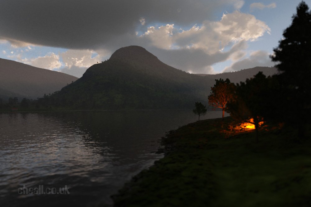 JCheall's tweet photo. 'Wild Camp'. Building a parallel Lake District. #render #digitalart #Cumbria #rewilding #LakeDistrict #Buttermere #Lakeland #Cheall https://t.co/9IjrRZgJJk