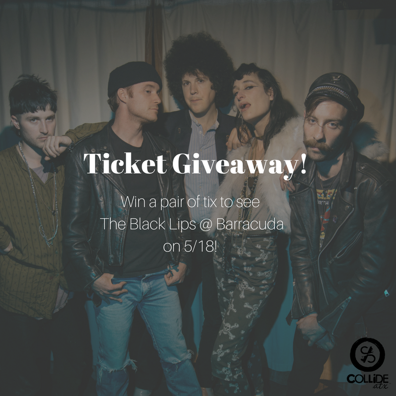 COLLiDEaustin's tweet photo. Want to see @TheBlackLips at @barracudaaustin on 5/18? Stop by COLLiDE atx tonight at 8PM for a chance to win a pair of tix! https://t.co/2cIMyTQUa1