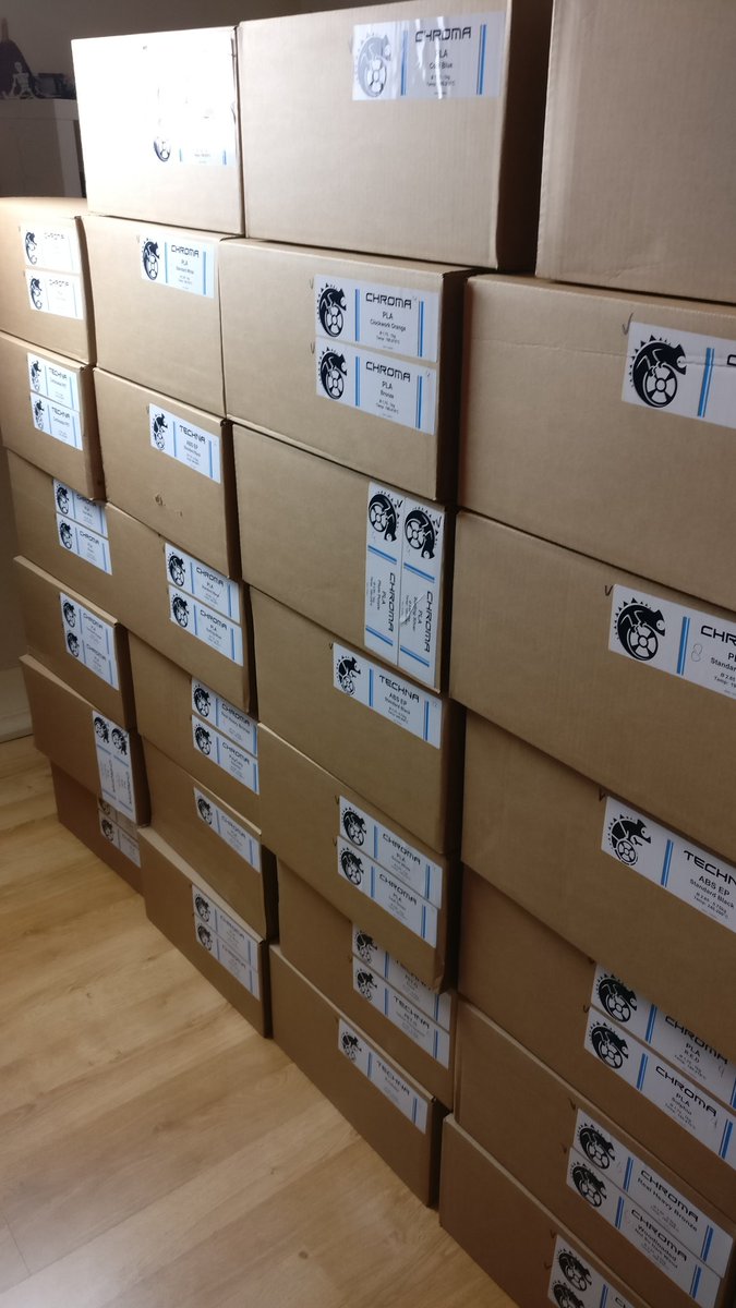EmvioEng's tweet photo. #Filaments galore arrived today. #engineering plastics, nylon, funky colours. All will be revealed by the weekend. #3Dprinting #UKBiz https://t.co/vn0i7PA29x