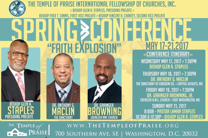 TempleofPraise_'s tweet photo. Join our Presiding Prelate @BishopStaples and the #TOPIFC as we open our 2017 Spring Conference tonight at 7:30pm. #TOPlove https://t.co/8PVayFfTx5
