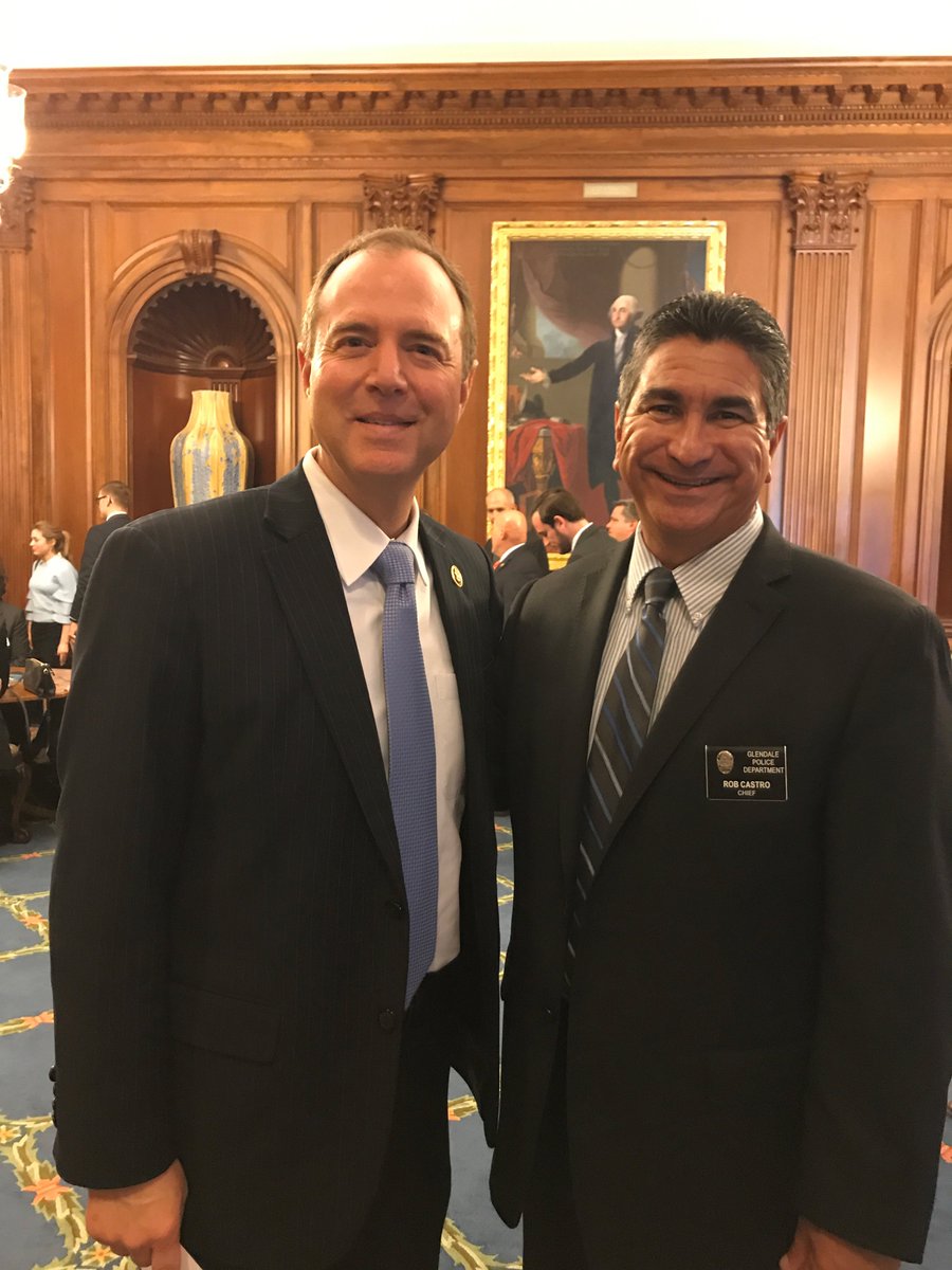 GPD Chief Robert Castro meets with Congressman Adam Schiff in Washington DC to discuss law enforcement issues during National Police Week.