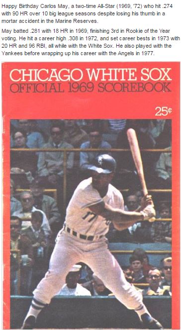 Happy Birthday to 2x All-Star Carlos May    