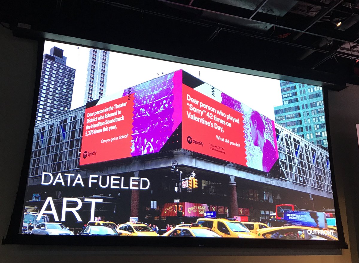 OUTFRONTMEDIAUS's tweet photo. Art + Science joining forces for contextually relevant #DOOH @Spotify #getOUTFRONT https://t.co/5D09OPRit9