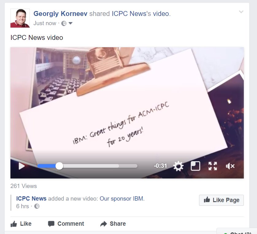 kgeorgiy's tweet photo. @ICPCNews video #QuestReshare #ICPC2017 https://t.co/S693jmiRgt