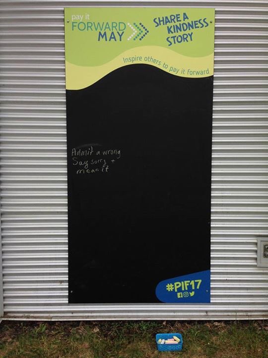 PayItForwardMay's tweet photo. Our "Share a Kindness Story" message board was all filled up! We cleared it to make space for more of your great ideas:) @Whitecap #PIF17 https://t.co/pKRMzBn1Mz
