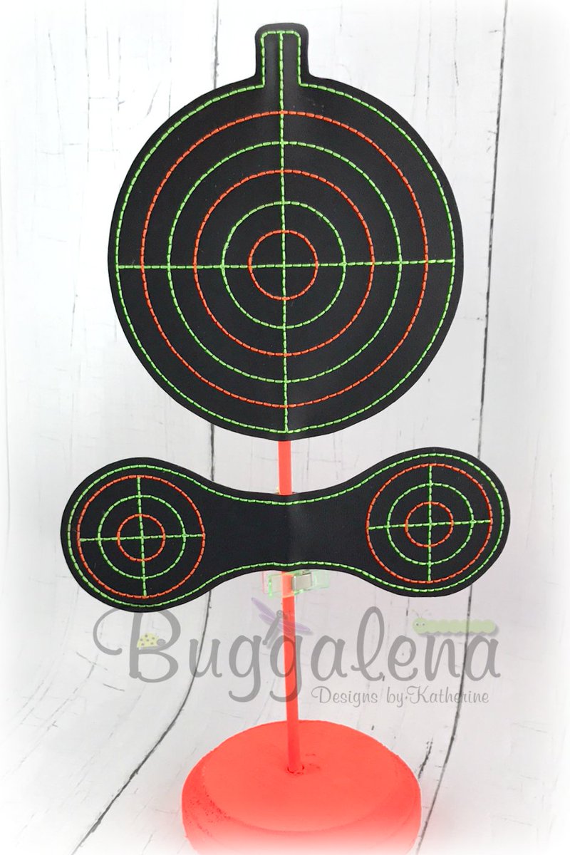Buggalena's tweet photo. Have you seen Buggalena's In The Hoop Nerf Target BuggaSign embroidery designs?  They are so much fun and easy to make!  :) https://t.co/VS4zOVXsFH