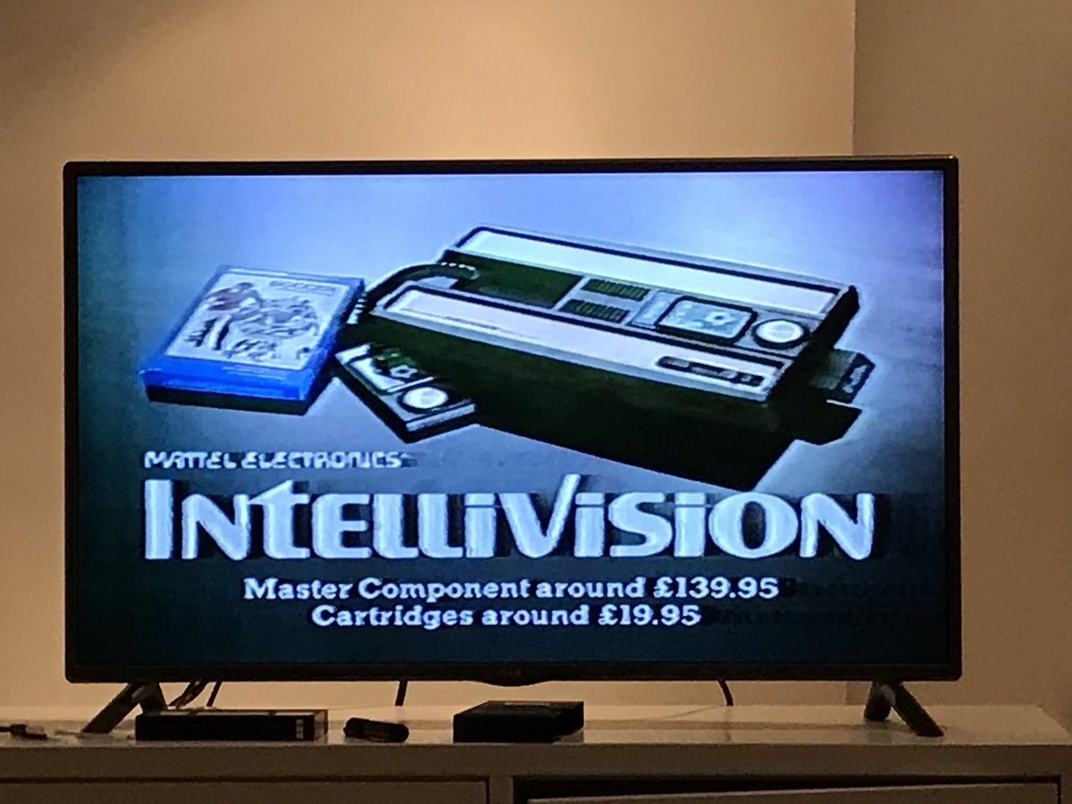 SonofJackX's tweet photo. "Intellivision's football game is so realistic you'll think you're really there." Really? REALLY? #oldVHS lies https://t.co/LlWyNPWysQ