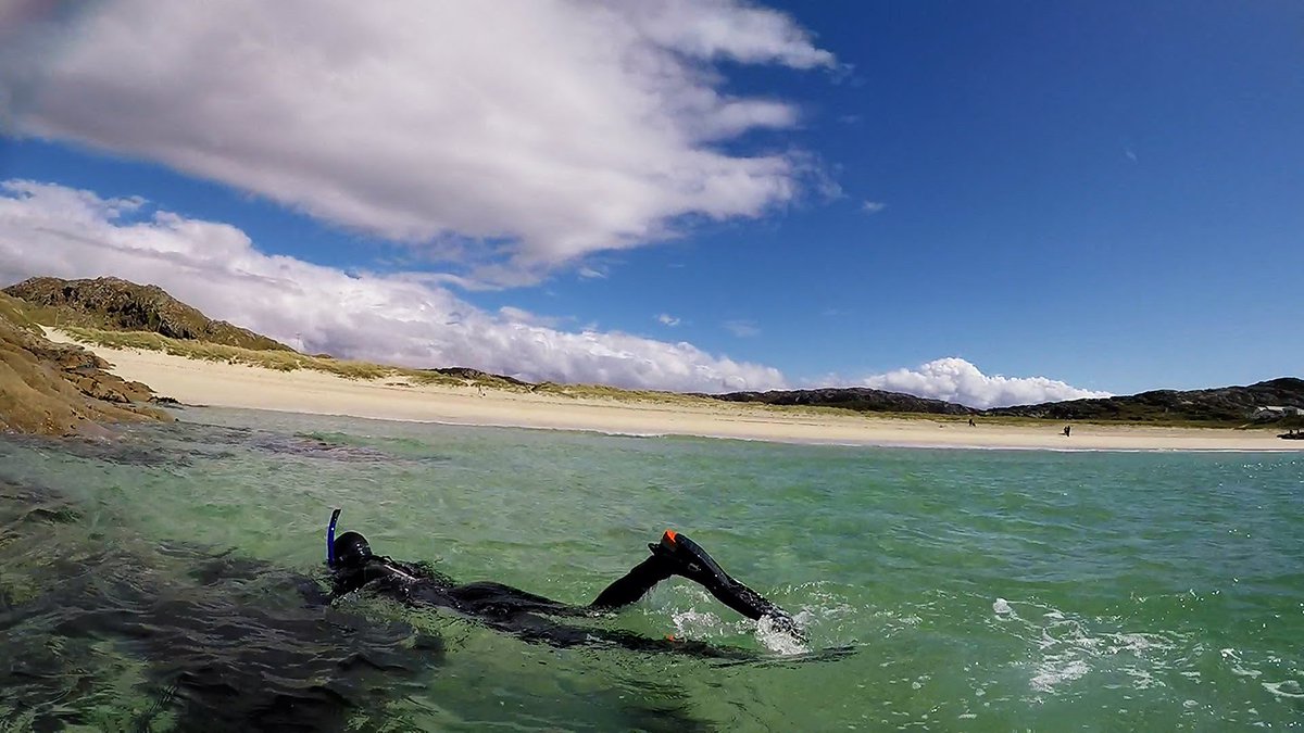 klondyker's tweet photo. Snorkeling at Achmelvich by Lochinver on the @ScotWildlife NW Highland Snorkel Trail today. Clarity of water amazing. #snorkel #scotland https://t.co/fkmNRaoGjV