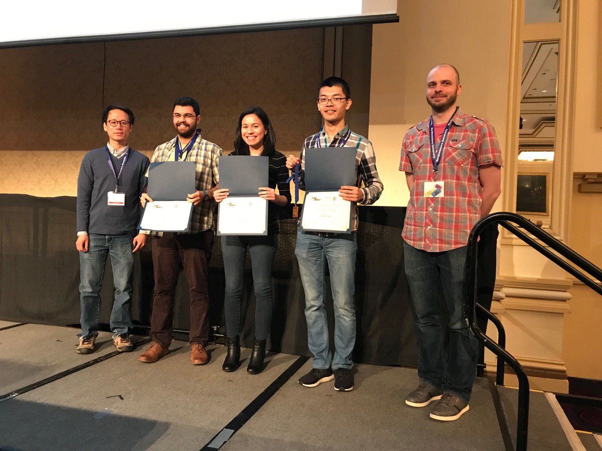 SIGMOD17's tweet photo. Congratulations to our undergraduate and graduate ACM SIGMOD Student Research Competition winners! #sigmod17 https://t.co/UtOO2VAce9
