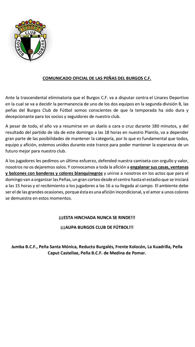 Todos Juntos lo Conseguiremos!!!! #EstaHinchadaNuncaSeRinde
#AquiNoSeRindeNadie